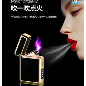 Bật Lửa Cảm Ứng Thổi Gió Cao Cấp Sạc USB Lửa Khò Chống Gió