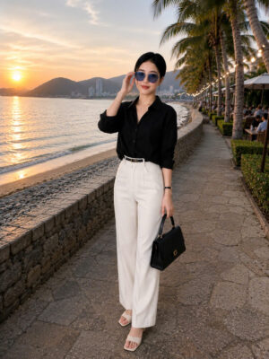 Kính mát nữ thời trang không viền dáng vuông cao cấp chống UV phong cách sang trọng